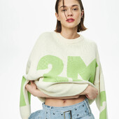 Pletene nove europske, američke i ruske popularne jesenske i zimske široke veste s okruglim izrezom