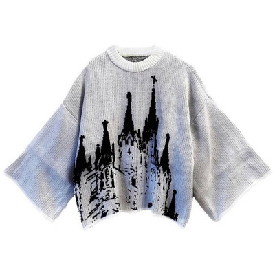 Harajuku široki džemper, muški hip hop ulični zimski gotički pulover džemper za žensku modu, uniseks y2k odjeća džemper