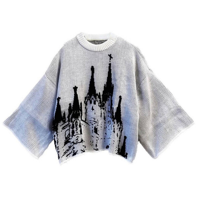 Harajuku široki džemper, muški hip hop ulični zimski gotički pulover džemper za žensku modu, uniseks y2k odjeća džemper