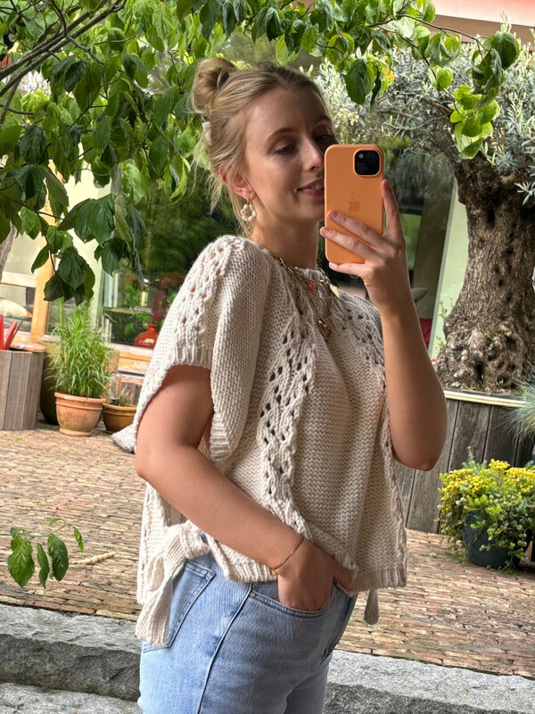 Κομψό πλεκτό γυναικείο πουλόβερ με φαρδιά λαιμόκοψη και κοντό μανίκι πουλόβερ 2024 Φθινοπωρινό casual μασίφ πανωφόρι πανωφόρι