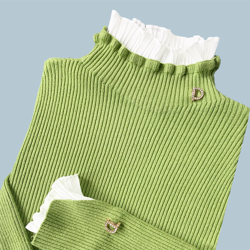 Ženska dolčevita u korejskom stilu Deeptown Elegantni ružičasti pulover Tanki osnovni pulover Džemper Topli ljubičasti pulover Ženski zimski top