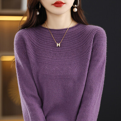pulover 100% pulover de cașmir de primă linie pentru femei tricotat largi pentru damă toamnă și iarnă stil occidental culoare uni