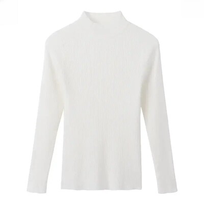 Sieviešu stilīgs džemperis ar vilnas oderi, kas ir paredzēts rudens/ziemas garajām piedurknēm polo/bruņurupuča kakla termiskajam iekšējam apģērbam