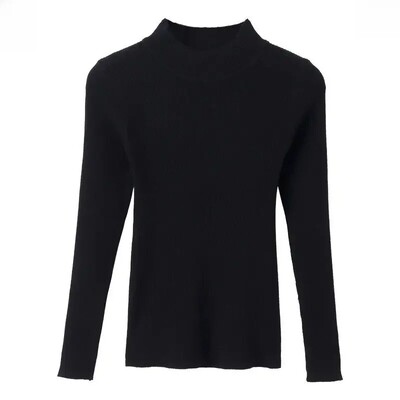 Sieviešu stilīgs džemperis ar vilnas oderi, kas ir paredzēts rudens/ziemas garajām piedurknēm polo/bruņurupuča kakla termiskajam iekšējam apģērbam