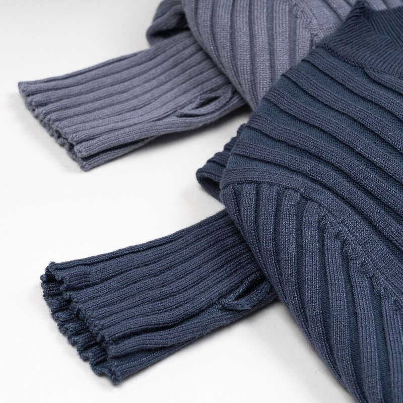 Női pulóver pulóver Basic nyakú bordás felsők tömör kötött pulóver hüvelykujj lyukkal