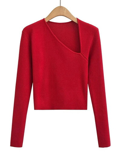 Tangada, 2023. gada rudens, ziema sievietēm, tievs, trikotāžas džemperis, sieviešu džemperi, 7D47