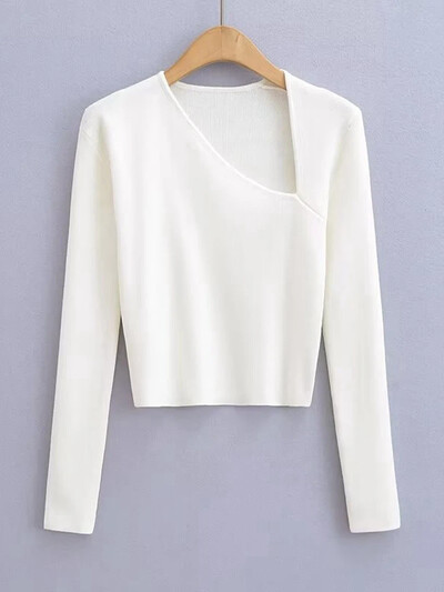 Tangada, 2023. gada rudens, ziema sievietēm, tievs, trikotāžas džemperis, sieviešu džemperi, 7D47