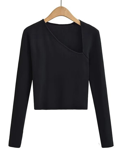 Tangada, 2023. gada rudens, ziema sievietēm, tievs, trikotāžas džemperis, sieviešu džemperi, 7D47