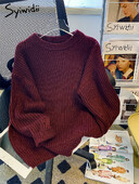 Syiwidii lielizmēra džemperi sievietēm trikotāžas džemperis pavasaris rudens ziema ar garām piedurknēm cēloņsakarības modes eleganti sieviešu brīvi džemperi