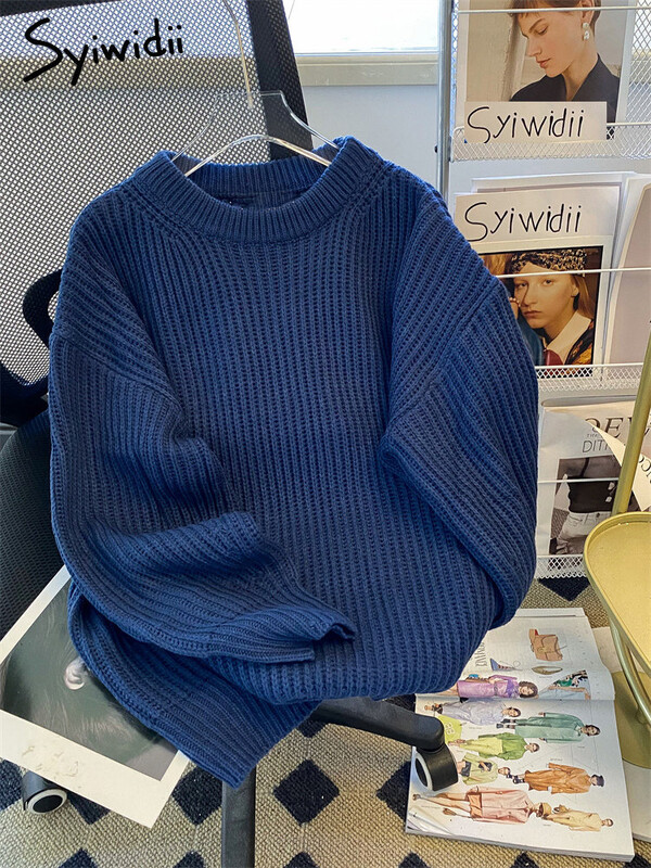 Syiwidii lielizmēra džemperi sievietēm trikotāžas džemperis pavasaris rudens ziema ar garām piedurknēm cēloņsakarības modes eleganti sieviešu brīvi džemperi