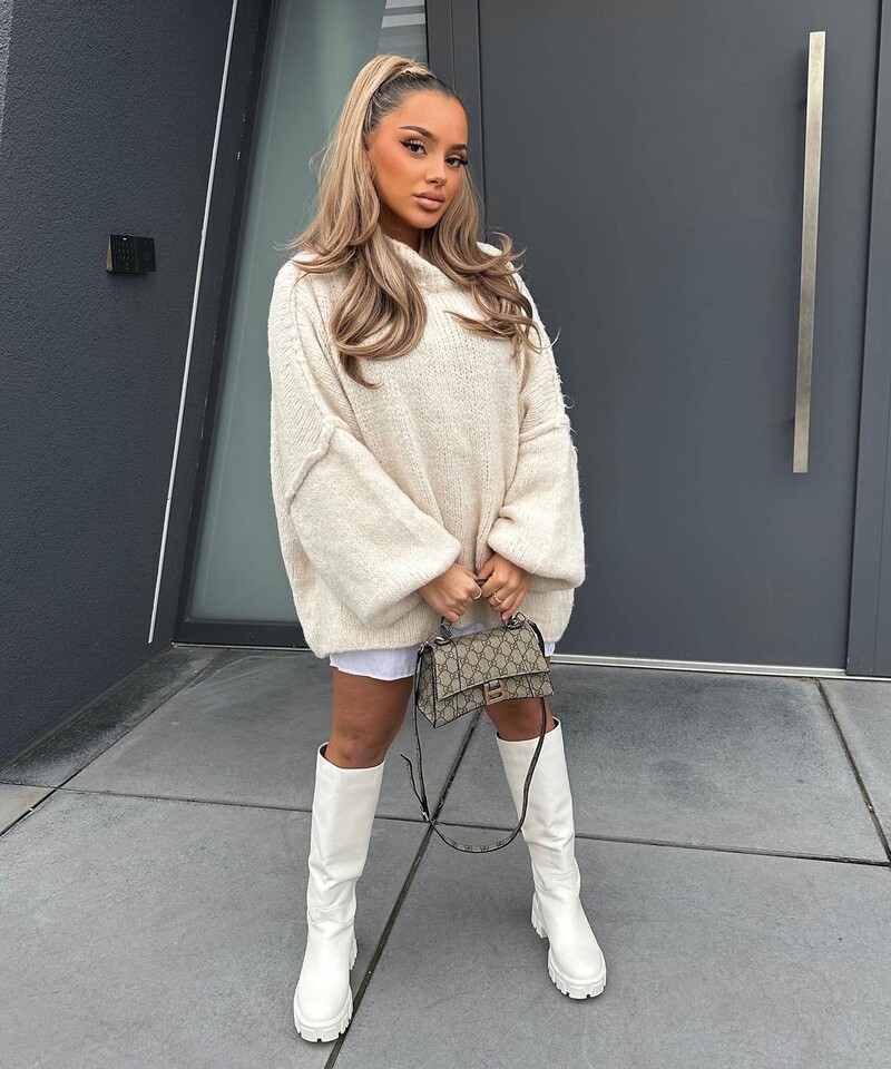 OMCHION Roupas Feminina 2024, novi korejski pleteni top, ležerni jednobojni preveliki džemper, ženska zimska odjeća, ružni džemper