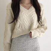 HELIAR Γυναικείο πουλόβερ με ραβδώσεις Πλάτη με κορδόνι με λαιμόκοψη μασίφ πουλόβερ Casual πλεκτό επίδεσμο κομμένο πουλόβερ για γυναίκες 2024 Φθινόπωρο Χειμώνας