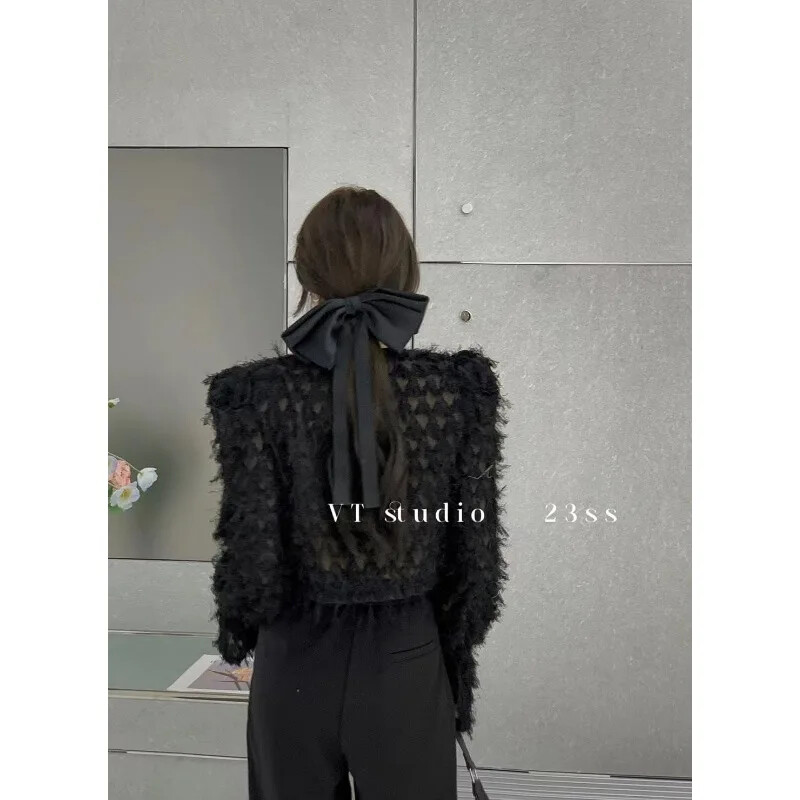 Blusas Mujer Ropa Graphic T krekli Puff Sleeve Crop Top Korejas plecu spilventiņš Pušķu džemperis Y2k Drēbes Džemperis Sueter