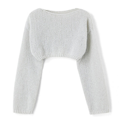 Top sieviešu trikotāžas džemperi Crop Tops Rudens Ziemas Apģērbi Harajuku Garām piedurknēm Vienkrāsains Pulovers Sexy Club y2k Streetwear