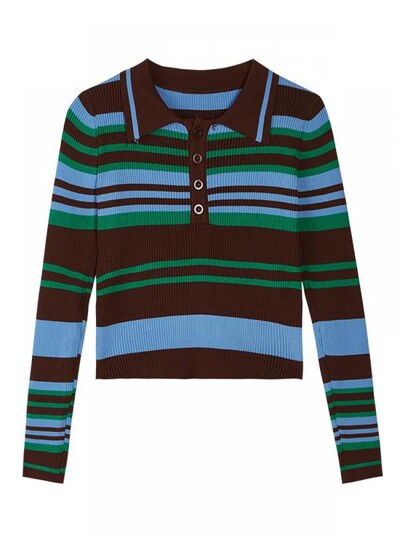 AOSSVIAO Γυναικεία Μόδα Ριγέ Βασικό Πλεκτό Πλεκτό Πλεκτό Πλεκτό Πλεκτό Πλεκτό Πουλόβερ Μακρυμάνικο Γυναικεία Πουλόβερ Κομψά