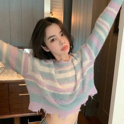 KOSAHIKI 2024 Korea mood avara õhuke silmkoeline naiste pulover