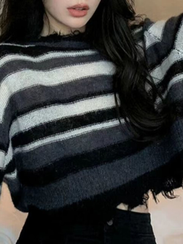 KOSAHIKI 2024 Korea mood avara õhuke silmkoeline naiste pulover