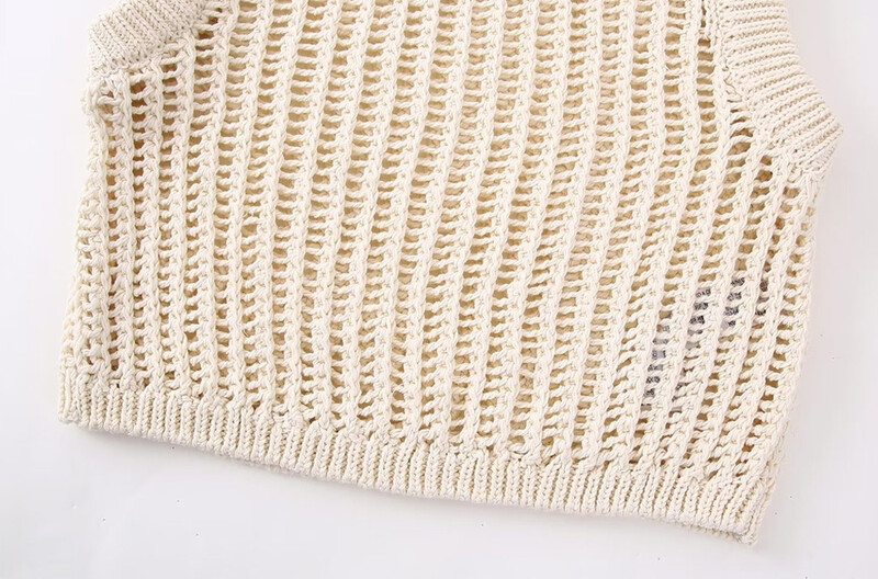 2023 TRAF pentru femei, tricot deschis, vestă, pulover, epocă, cu decolteu O, fără mâneci, vestă pentru femei, topuri șic, haine casual Harajuku