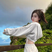 Sueter Mujer Skraćeni puloveri Ženski 2023 Ropa Mujer Y2k Topovi s kapuljačom Ležerni šik pleteni pulover Seksi ljetni džemper