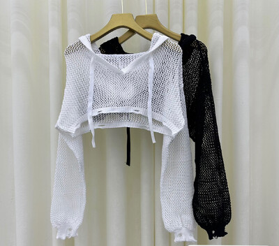 Sueter Mujer Skraćeni puloveri Ženski 2023 Ropa Mujer Y2k Topovi s kapuljačom Ležerni šik pleteni pulover Seksi ljetni džemper