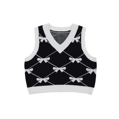 Skraćeni džemper prsluci Ženski uski dragi elegantni stil Pletiva Raznovrsna nova jesen Ugodan šik Ulzzang nježni bez rukava