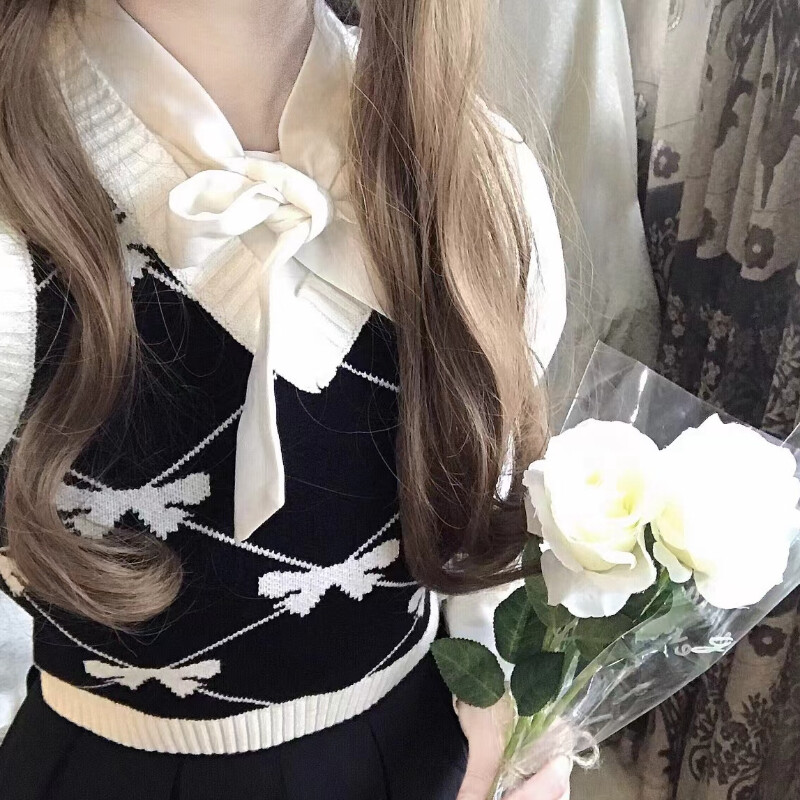 Skraćeni džemper prsluci Ženski uski dragi elegantni stil Pletiva Raznovrsna nova jesen Ugodan šik Ulzzang nježni bez rukava