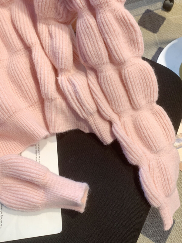 Aotvotee Apgriezts džemperis Sieviešu džemperis Trikotāžas Piedurknēm Ikdienas džemperi ar O veida kakla izgriezumu korejiešu rudens ziemas modes džemperi