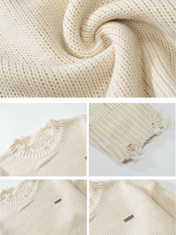 Φούντα Cropped Πουλόβερ Γυναικεία High Street Y2k Ρούχα Πλεκτά Φθινοπωρινά Ρούχα Harajuku Casual Πουλόβερ Pull Femme All-match Νέο