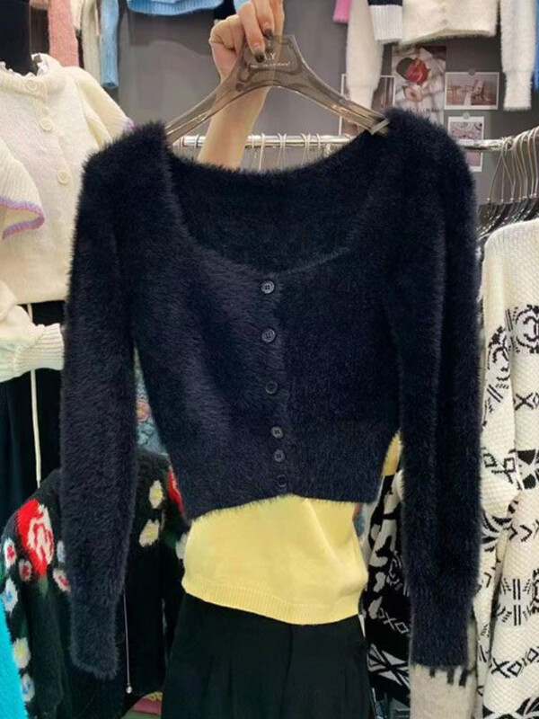 Pulovere Femei Sexy Slim De bază Confortabil Simplu Pur Casual Decupat All-match Stil coreean Moda Tender Toamna Pulover Fete fierbinți