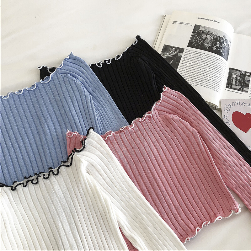 Ruched Slash Collar Džemperis Pulovers Meiteņu seksīgi no pleciem adīti džemperi Sieviešu apgriezti topi pavasara rudens