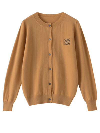 ADDONEE Női O-nyakú kardigán Preppy stílusú hosszú ujjú pulóver tavaszi őszre 100% merinó gyapjú kötöttáru koreai népszerű ruha