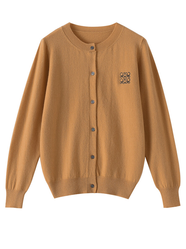 ADDONEE Női O-nyakú kardigán Preppy stílusú hosszú ujjú pulóver tavaszi őszre 100% merinó gyapjú kötöttáru koreai népszerű ruha