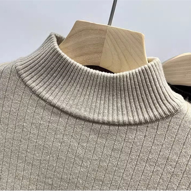 Ženski pulover Ležeran debeli topli pleteni pulover s podstavom od baršuna Jesen Zima Džemper od mekog pletiva Nove uske majice