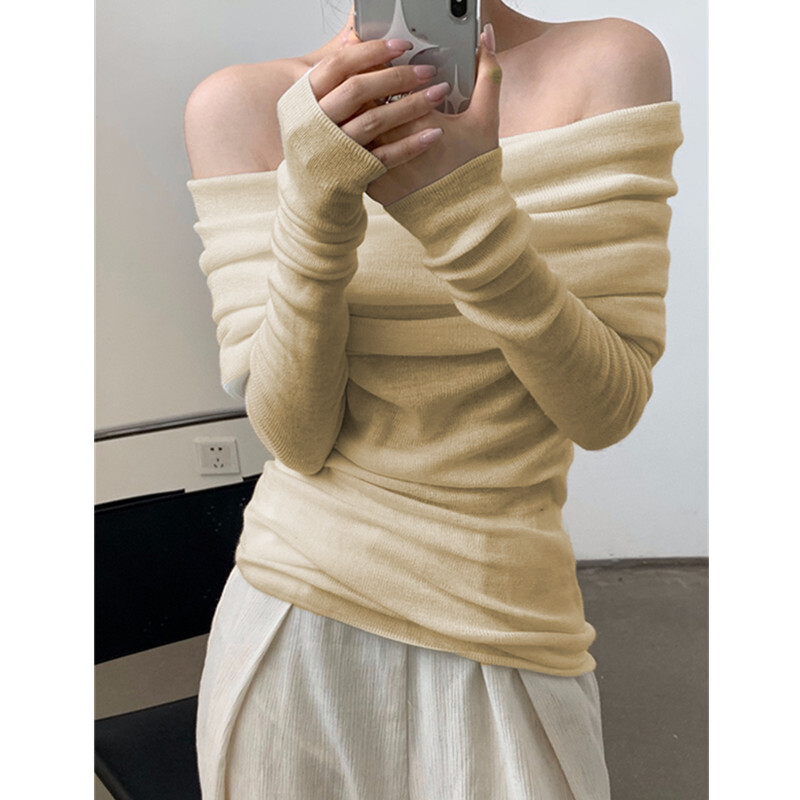 HELIAR női kötöttáru Elegáns pulóver, hosszú ujjú, sima nyakú, masszív vállról vékony pulóverek irodai női felsők őszi tél