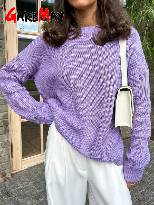 Tricotaj de damă Pulovere de bază, caldă, vintage, verde, tricotat, supradimensionat, gros, largi, alb, pulover pentru femei 2024