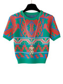 Nove mekane i prozračne pletene majice proljeće i ljeto 2024. u korejskoj verziji, ležerni modni pulover od geometrijskog pletiva kontrastnih boja