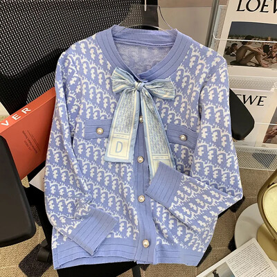 2024 nou primăvară toamnă pulover jachetă design pentru femei cardigan tricotat haină roșu roz negru gri tricotaje topuri femei