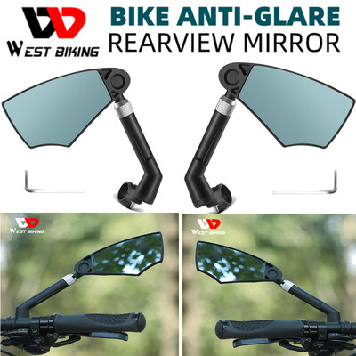 WEST BIKING Oglindă anti-orbire pentru bicicletă Ghidon Vedere din spate Gamă largă de vedere din spate Reflectă Scooter electric Oglindă Accesorii pentru biciclete