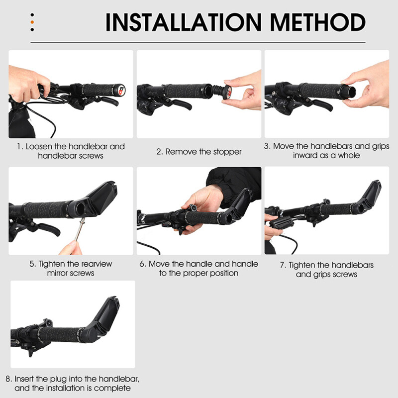 2gab Velosipēdu atpakaļskata spogulis Velosipēda spogulis salokāms 360 grādos rotējošs atpakaļskata spoguļi Stūres drošības spogulis