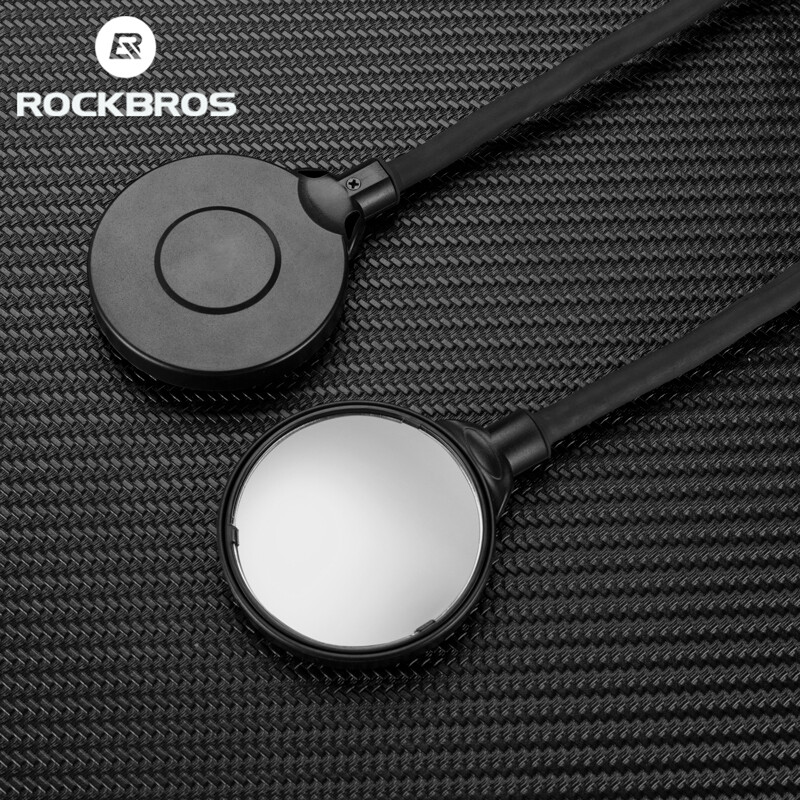 ROCKBROS velosipēda spogulis regulējams pretslīdes salokāms īpaši viegls akrila gumijas plastmasas kalnu velosipēdu spogulis riteņbraukšanas piederumi