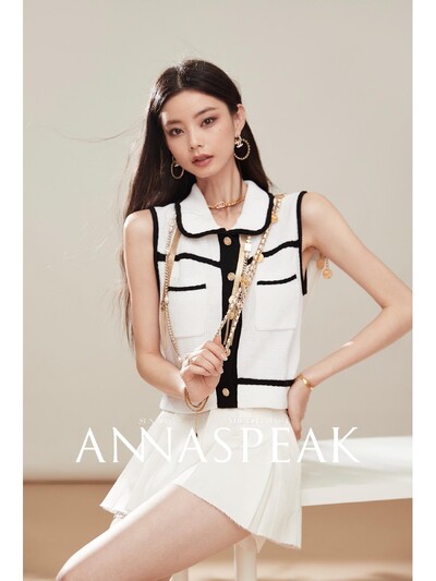 Ljeto 2023. Elegantni vintage pleteni džemper prsluci Ženski kardigan kratki vrhovi bez rukava Jednoredno kopčanje, elegantna modna šik pletenina