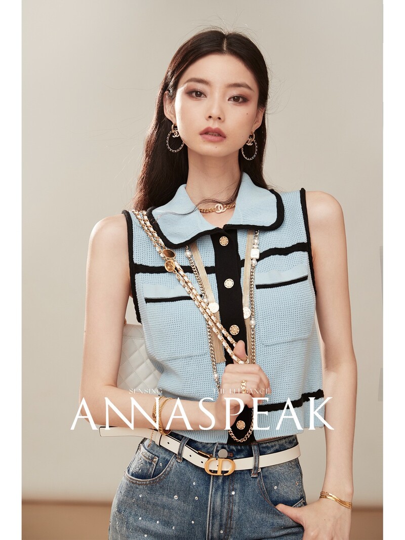 Ljeto 2023. Elegantni vintage pleteni džemper prsluci Ženski kardigan kratki vrhovi bez rukava Jednoredno kopčanje, elegantna modna šik pletenina