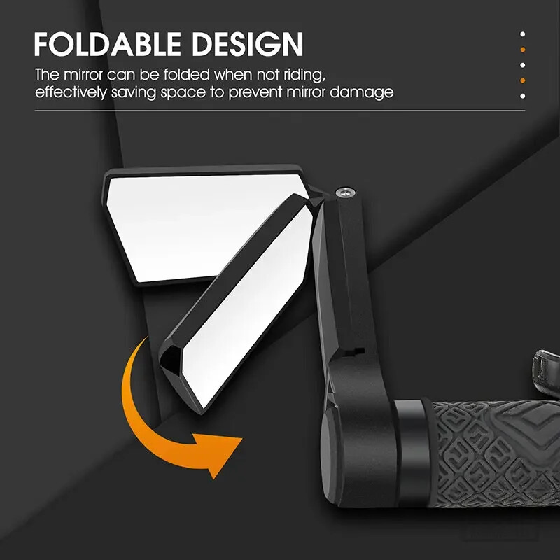 WEST BIKING Velosipēda aizmugures skata spogulis, salokāms sakausējuma vice-rokturis riteņbraukšanas stienis beidzas 360° rotācijas MTB velosipēda HD stūres stienis atpakaļskats