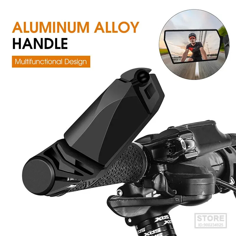 WEST BIKING Velosipēda aizmugures skata spogulis, salokāms sakausējuma vice-rokturis riteņbraukšanas stienis beidzas 360° rotācijas MTB velosipēda HD stūres stienis atpakaļskats