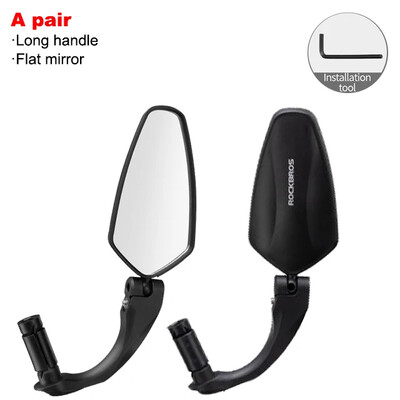 ROCKBROS Oglindă pentru bicicletă de drum de munte HD Oglindă retrovizoare pliabilă pentru bicicletă Ghidon reglabil la 360° Oglindă pentru PC Accesorii MTB