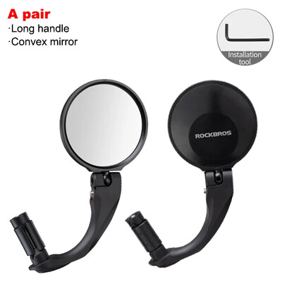 ROCKBROS Oglindă pentru bicicletă de drum de munte HD Oglindă retrovizoare pliabilă pentru bicicletă Ghidon reglabil la 360° Oglindă pentru PC Accesorii MTB