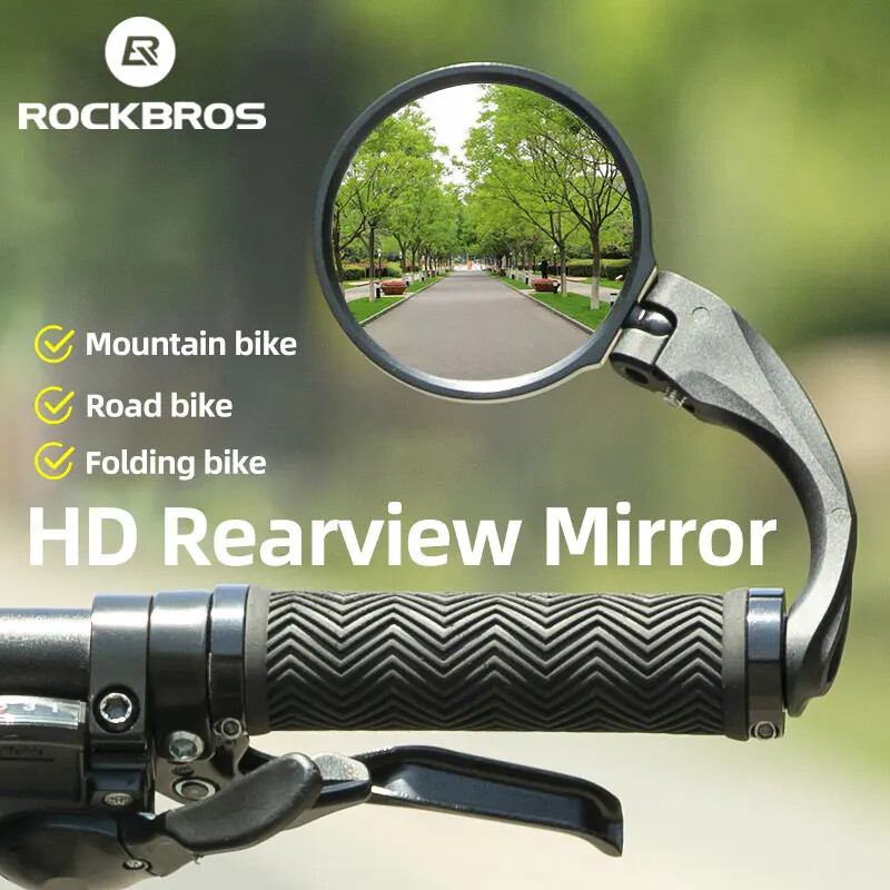 ROCKBROS Oglindă pentru bicicletă de drum de munte HD Oglindă retrovizoare pliabilă pentru bicicletă Ghidon reglabil la 360° Oglindă pentru PC Accesorii MTB