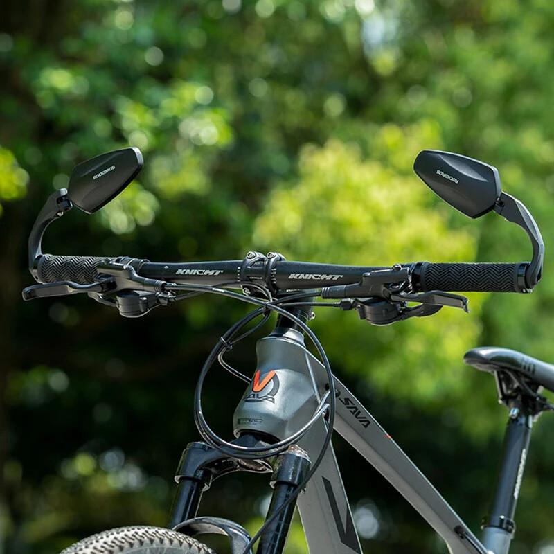 ROCKBROS Oglindă pentru bicicletă de drum de munte HD Oglindă retrovizoare pliabilă pentru bicicletă Ghidon reglabil la 360° Oglindă pentru PC Accesorii MTB