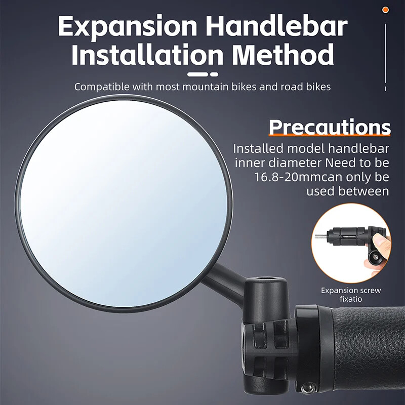 WEST BIKING Velosipēdu pretatspīduma atpakaļskata spogulis izliekts 360 spoguļa stūres gala pagarinājums riteņbraukšanas sānu spogulis MTB piederumi