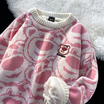 Disney Cartoon Lotso sieviešu trikotāžas džemperis Yk2 topi Puloveri Anime ar garām piedurknēm ziemas Y 2k Apģērbi Trikotāžas Sieviešu